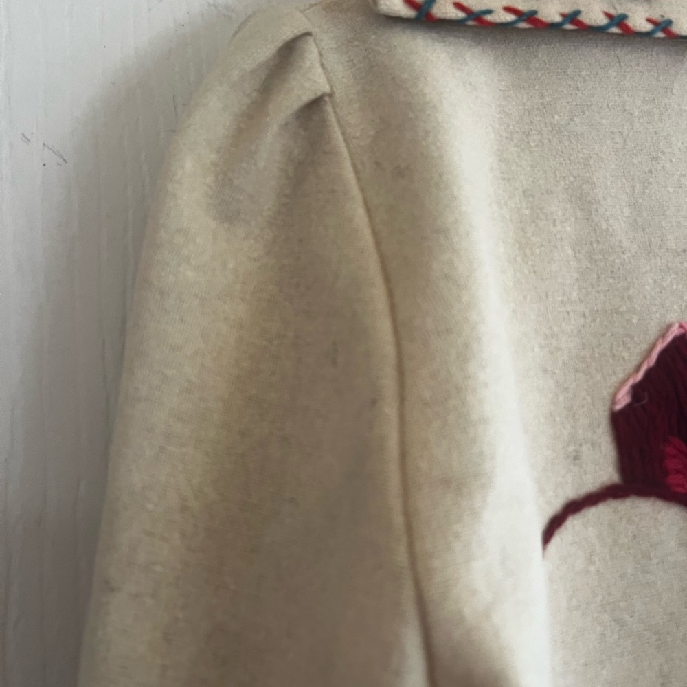 1940s Hand Embroidered Tourist Souvenir Festival Mexican Folk Wool Felt Jacket M - Picture 7 of 11